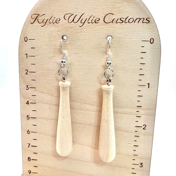 Baseball Bat Earrings - Baseball Mom Accessories - Wooden Bats - Sports Earrings - Picture 8 of 8